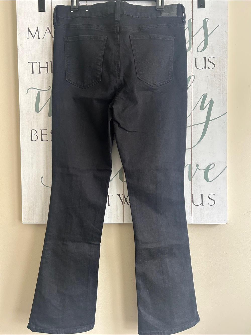 American Eagle Hi-Rise Skinny Kick next level stretch Black Jeans - size 14 - Picture 5 of 8